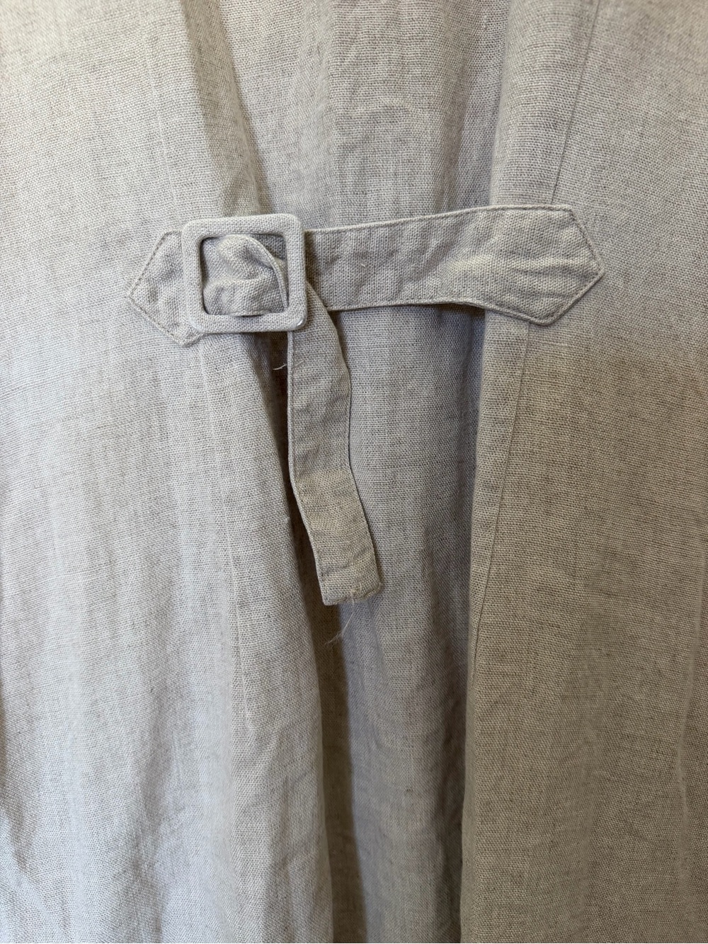 Vintage Worthington linen blend Sleeveless Button-Front Midi Dress in Beige - Picture 9 of 11